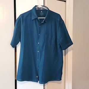 Kuhl Mens Button down Short Sleeve Blue Shirt